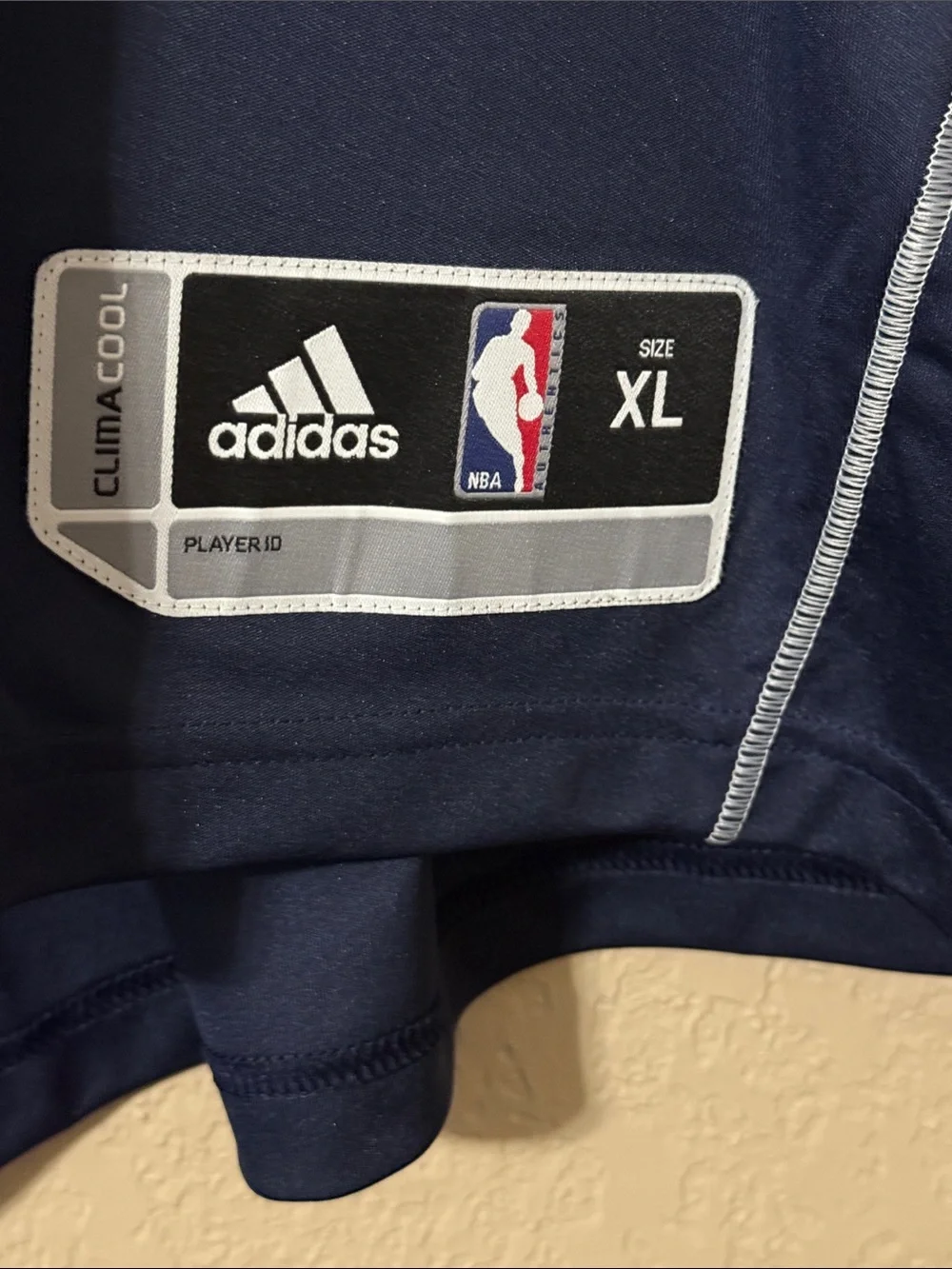 adidas Navy Denver Nuggets Crewneck Pullover with Gold Logo
